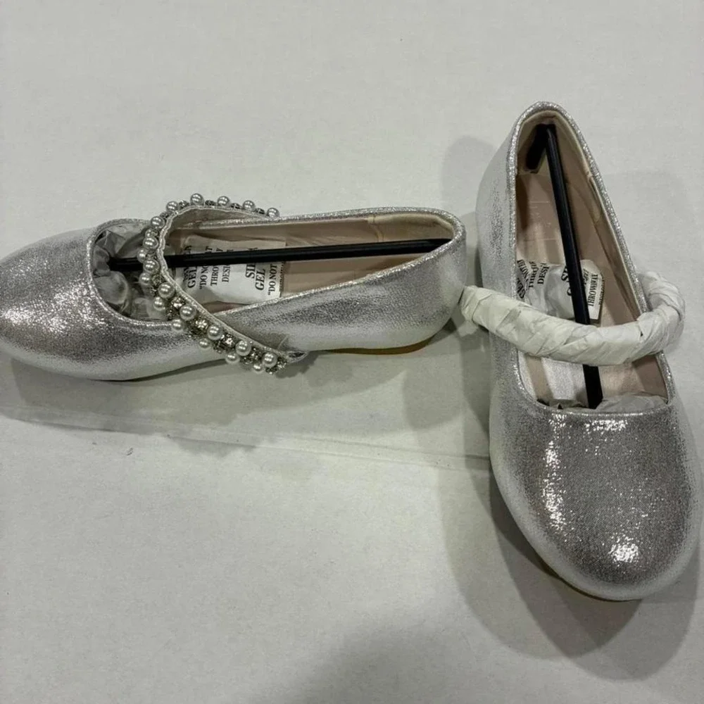 David Bridal Silver glitter Dress Size 11Y‎
